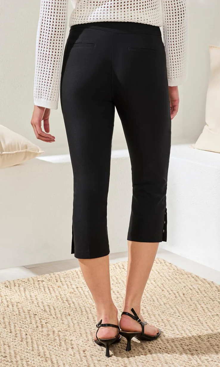 Pull-On Cropped Slim Pant With Button Detail - Image 4