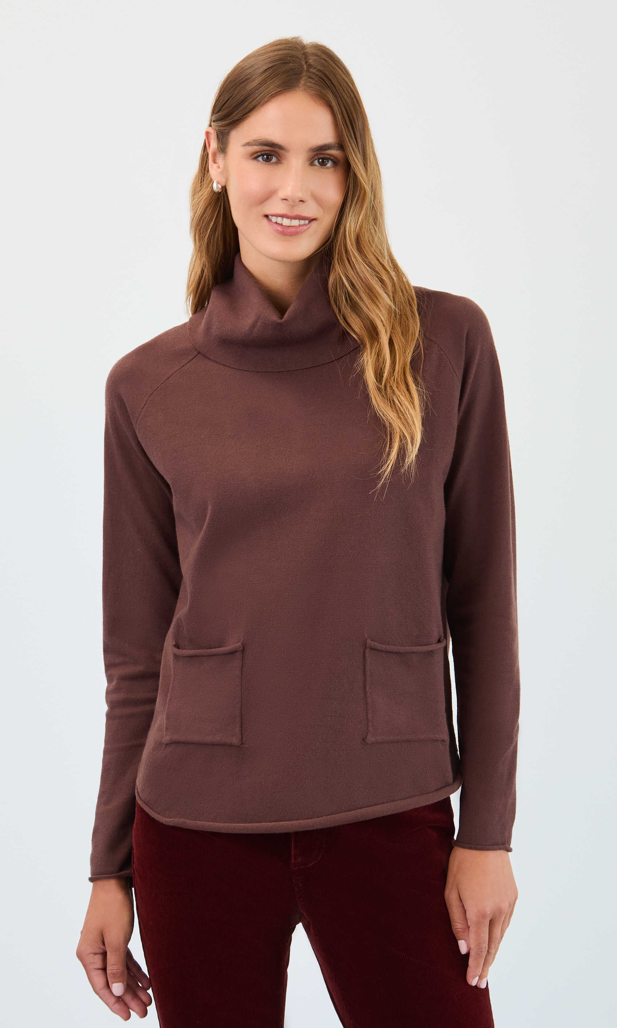 Patch Pocket Cowl Neck Sweater - Image 3