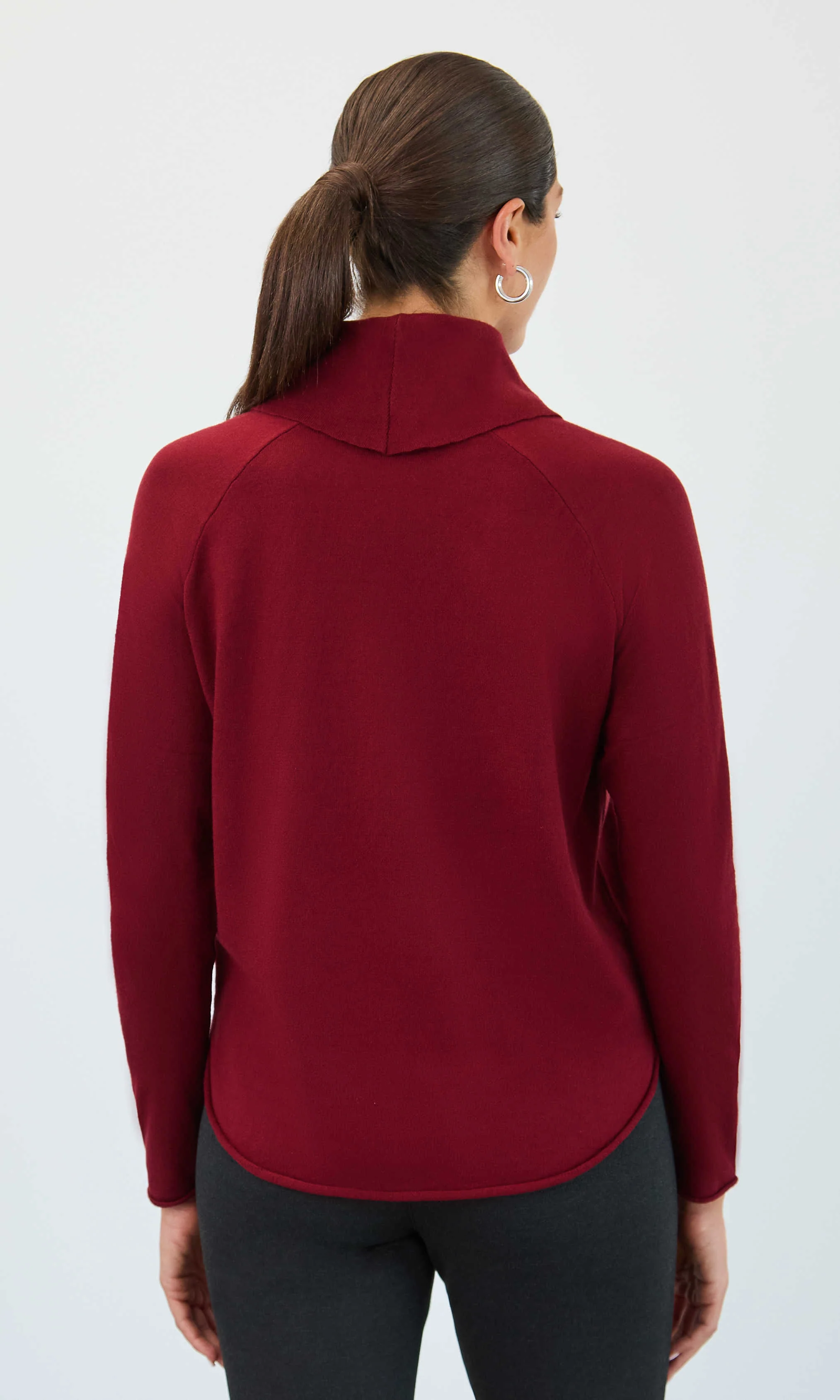 Patch Pocket Cowl Neck Sweater - Image 4