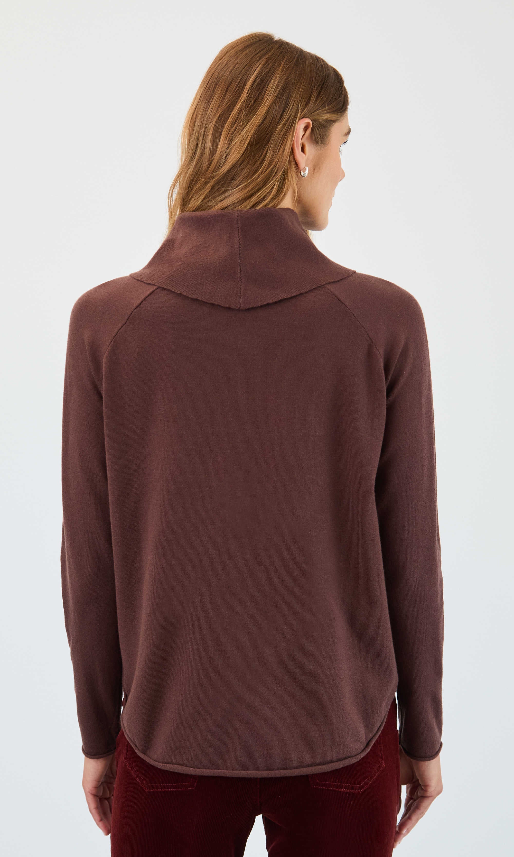 Patch Pocket Cowl Neck Sweater - Image 6