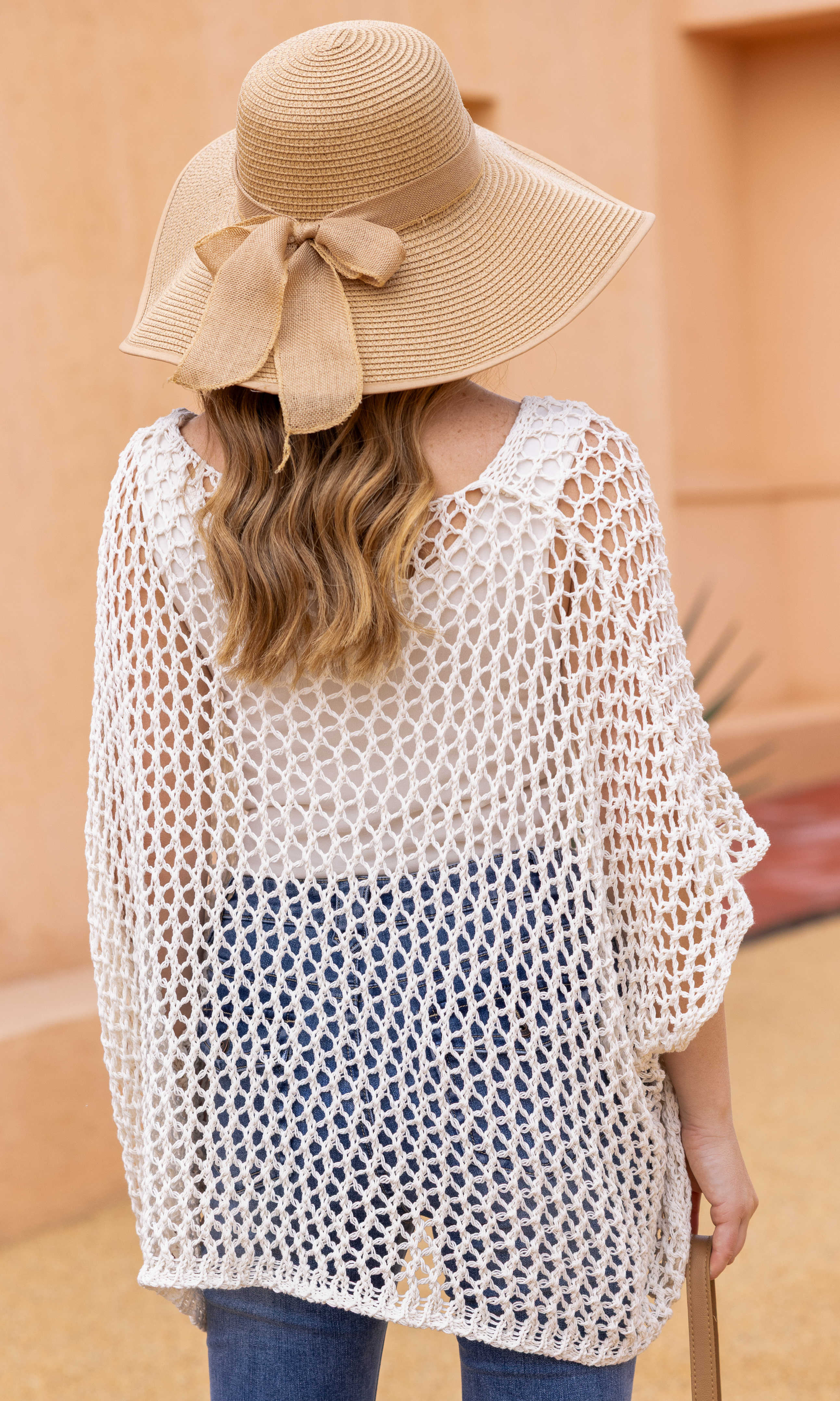 Crochet Mesh Poncho Pullover - Image 2