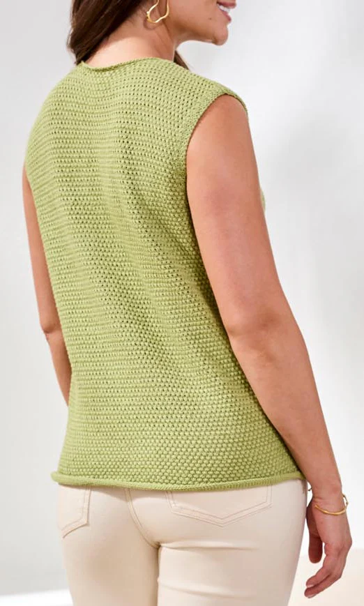 Textured Button Front Knit Vest - Image 2