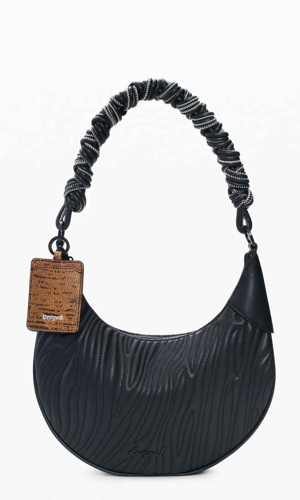 Desigual Shoulder Bag With Braided Handle - Image 3