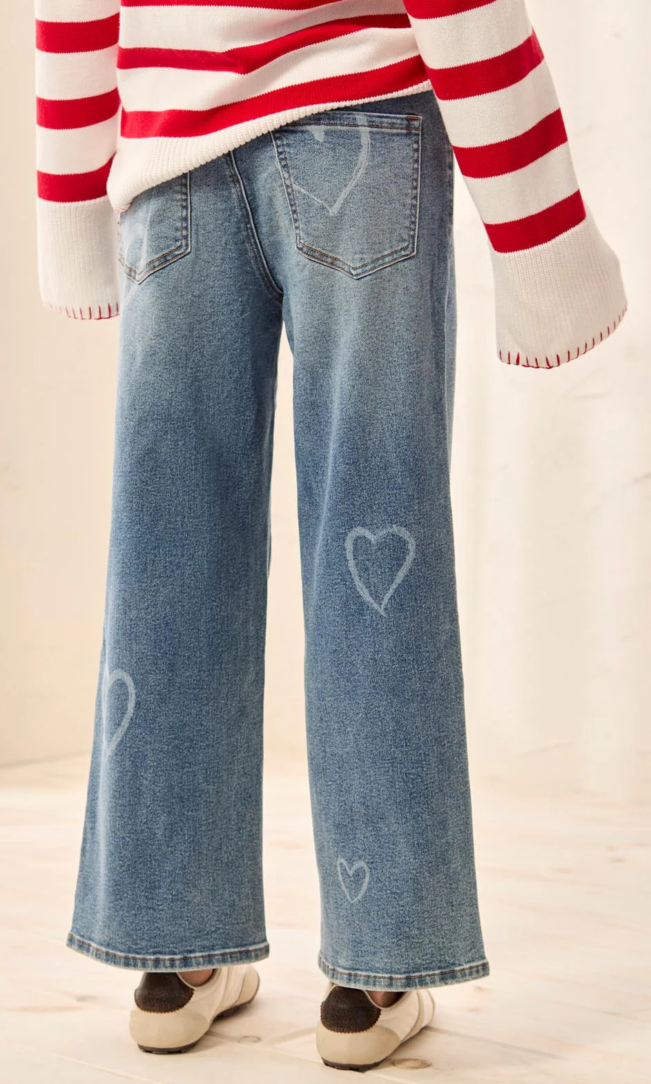 Heart Detail Wide Leg Denim - Image 2