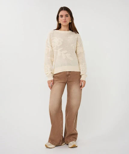 Floral Knit Crewneck Sweater - Image 3