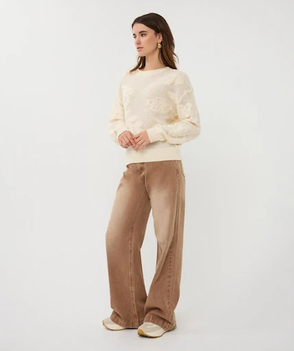 Floral Knit Crewneck Sweater - Image 4