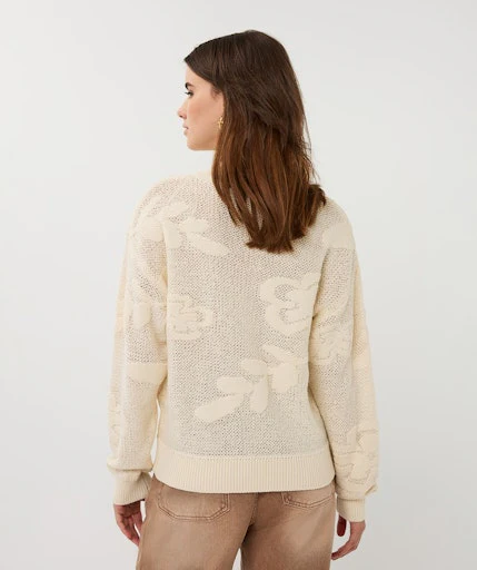 Floral Knit Crewneck Sweater - Image 5
