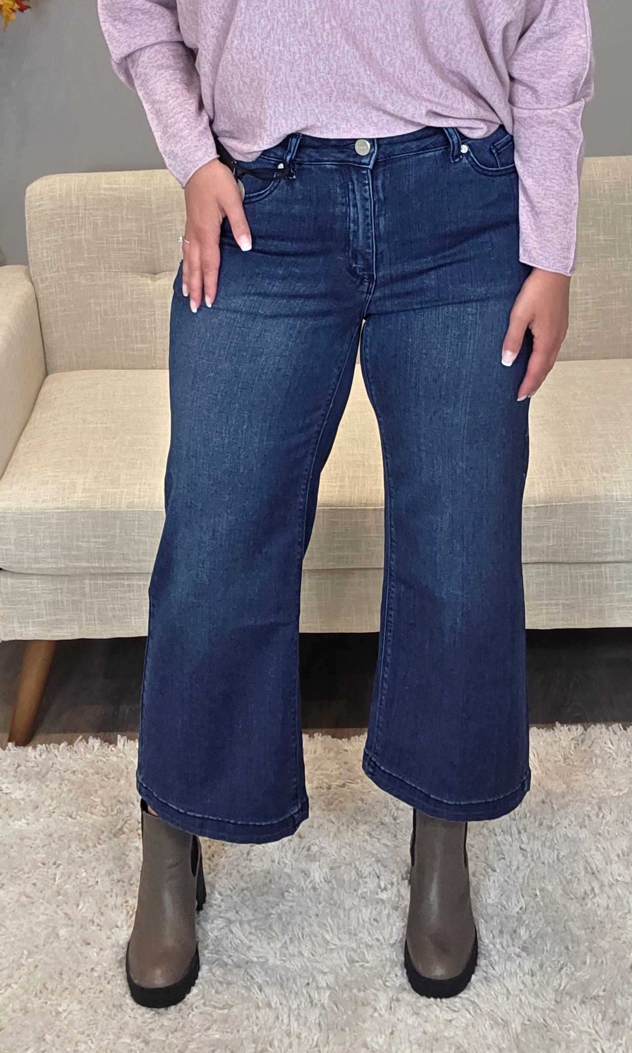 Dark Wash Kick Flare Denim