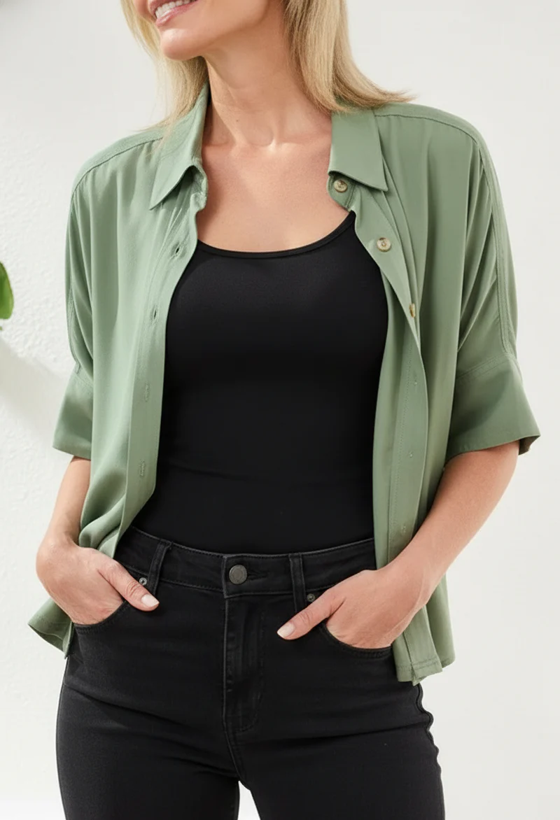 Silky Touch Soft Twill Blouse - Image 4