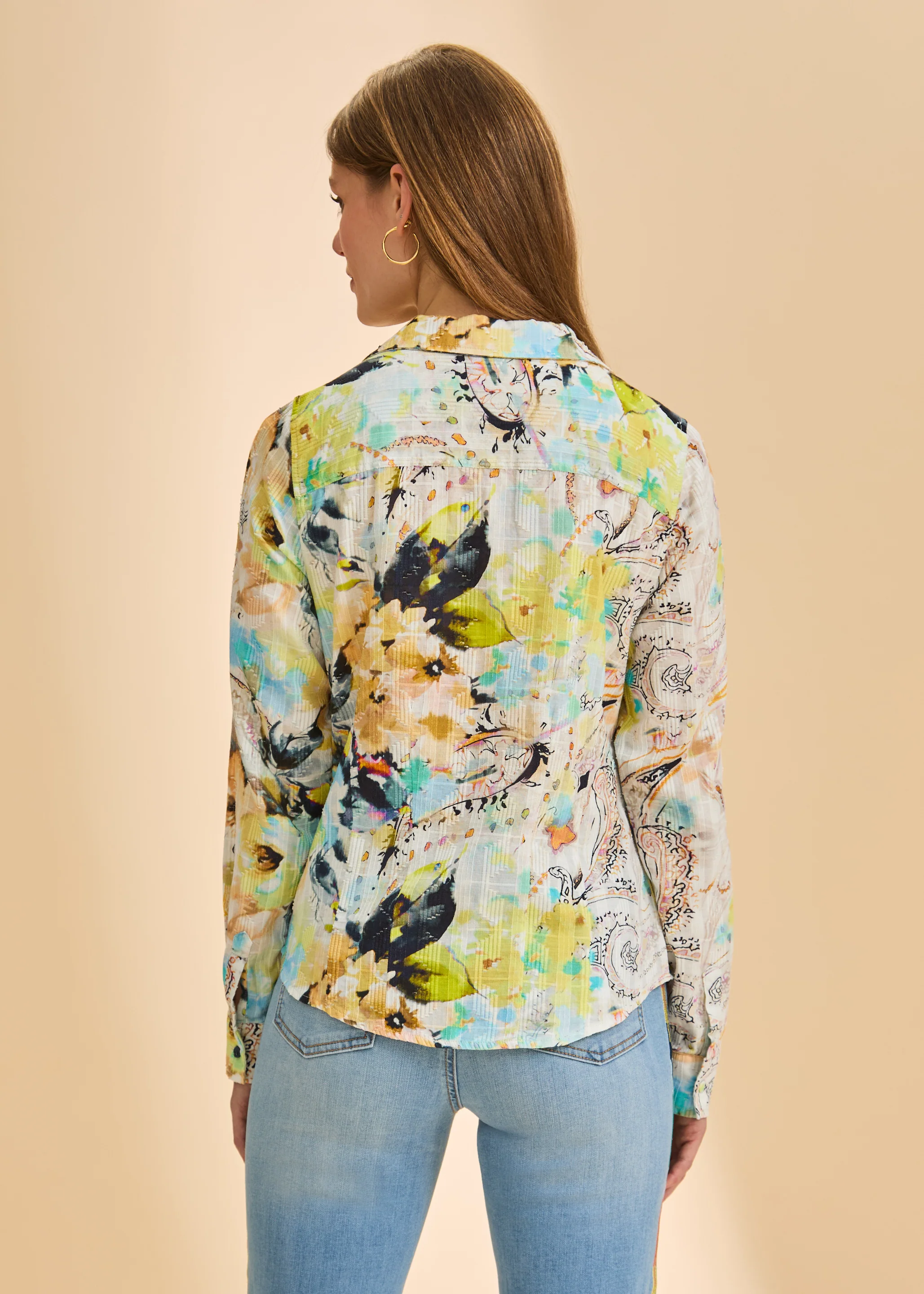 Printed Button-Front Blouse - Image 3