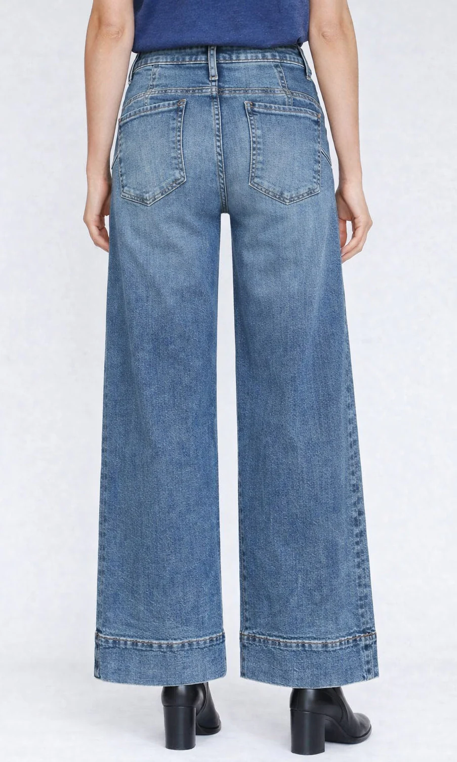 Wide-Leg Cropped Denim Jeans - Image 2