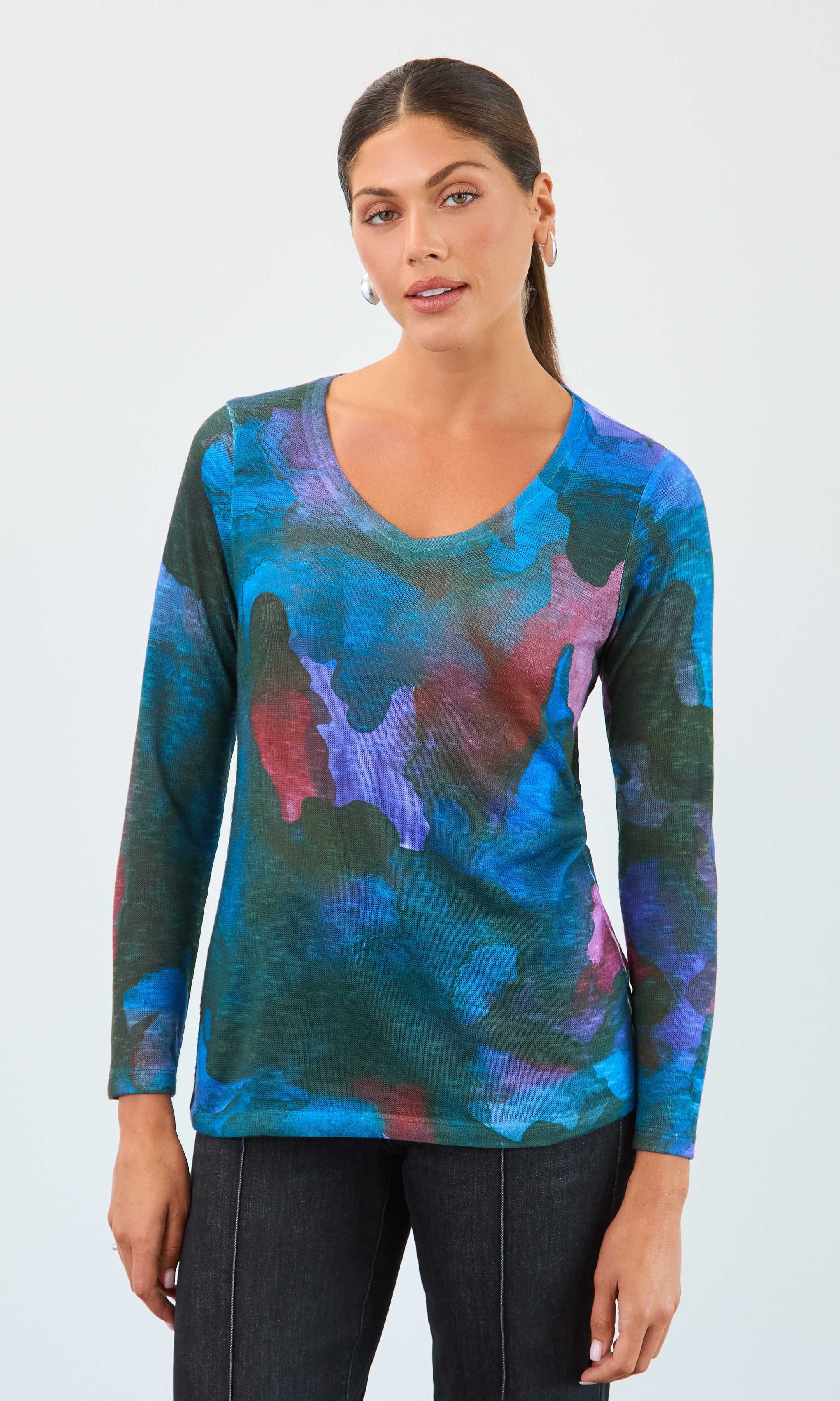 Lightweight Knit V-Neck Top