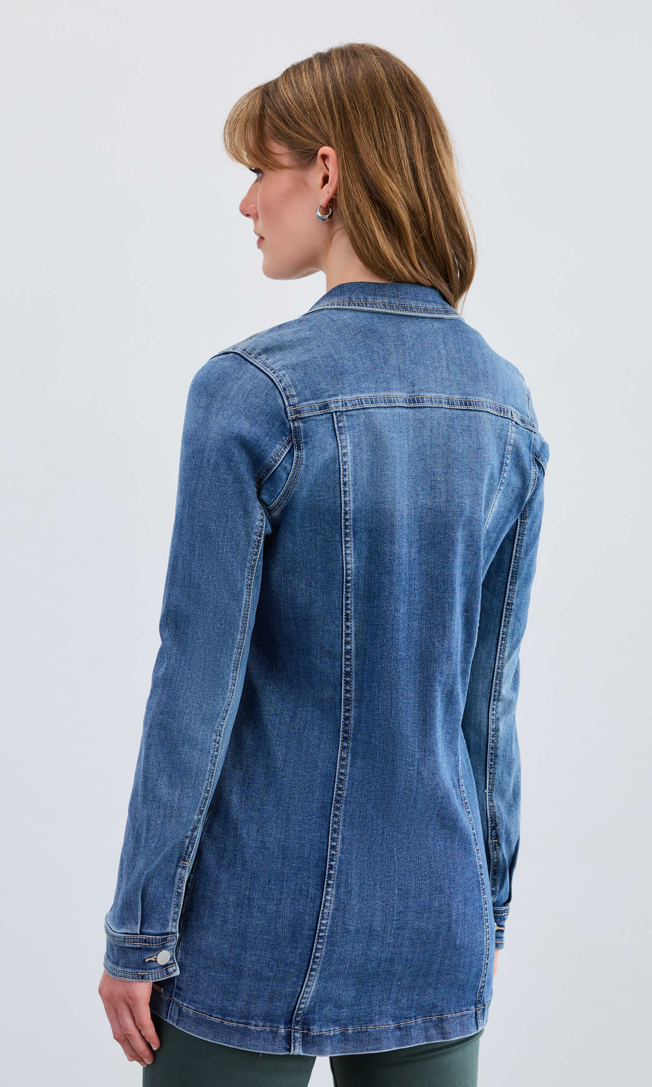Maxi Longline Denim Jacket - Image 2
