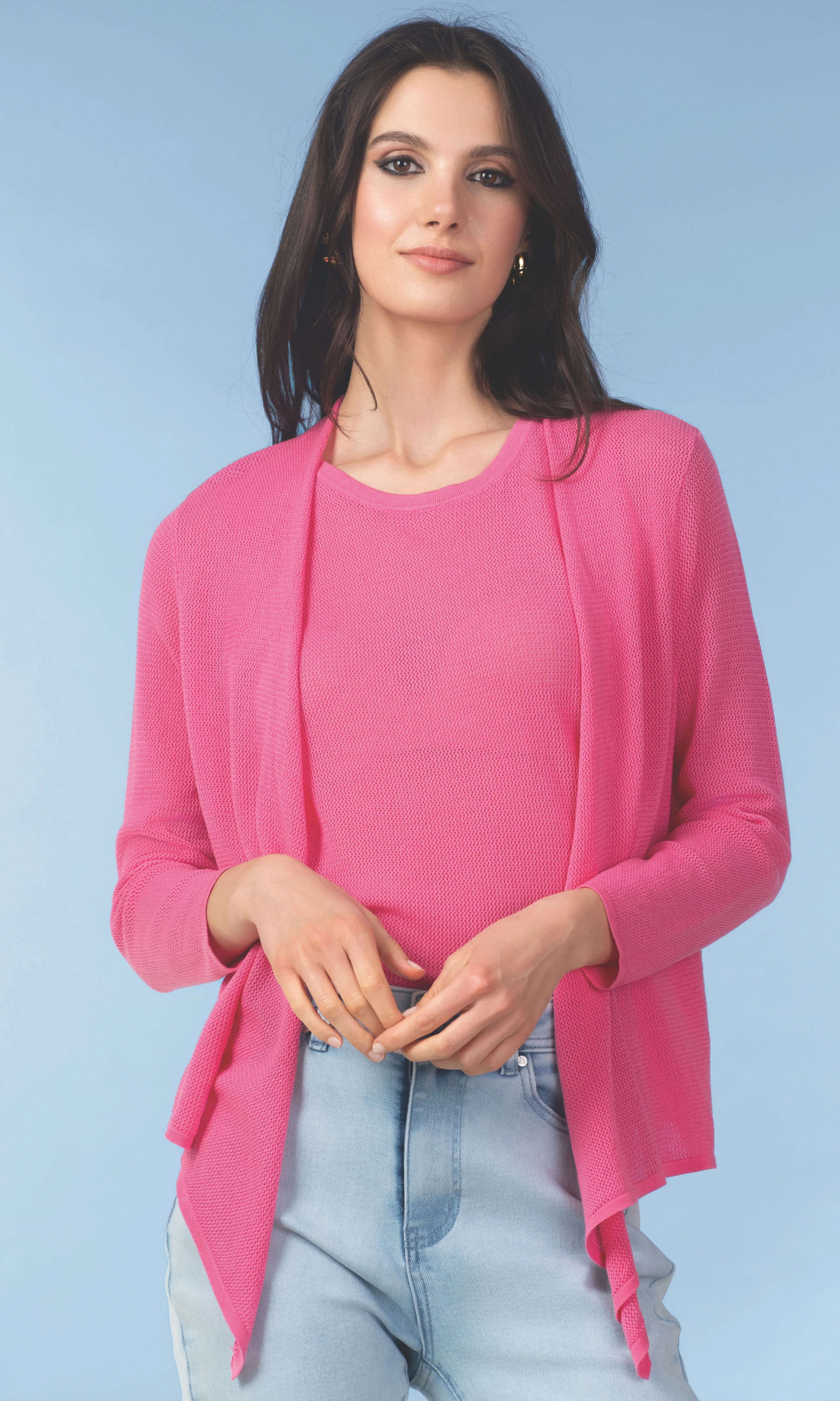 Four-Way Mesh Knit Cardigan - Image 5