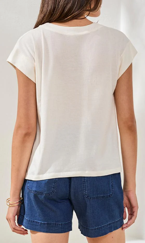 V-Neck Cap Sleeve Blouse - Image 2