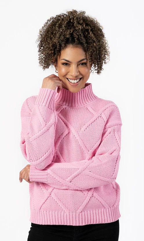 Textured Mock Neck Sweater
