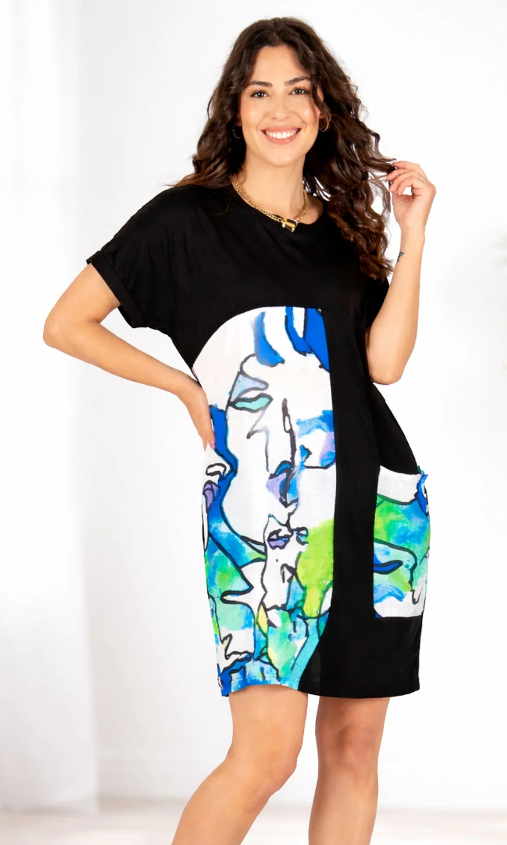 Abstract Art Print Tunic Dress