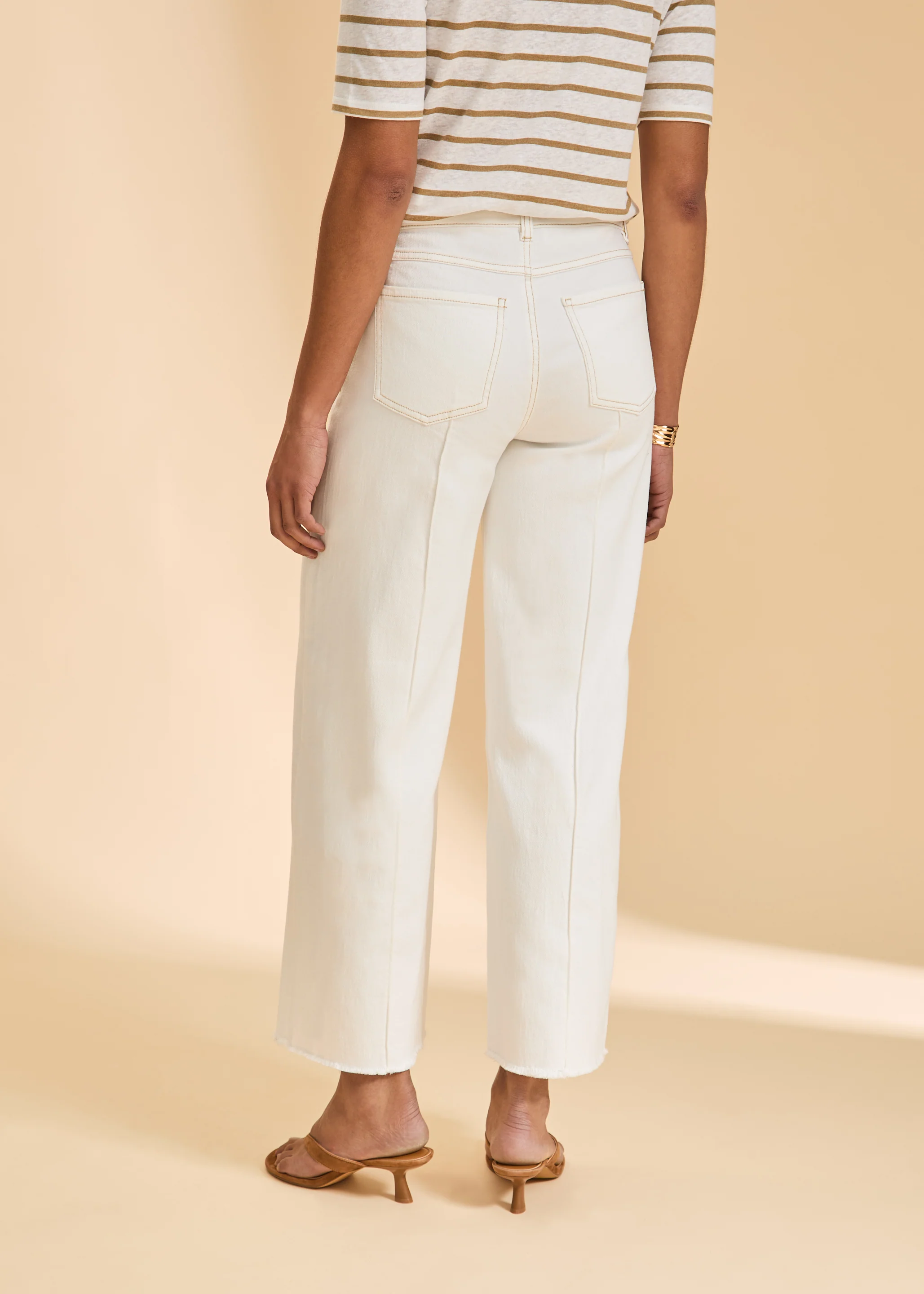 Cropped Wide-Leg Cotton Blend Jeans - Image 2