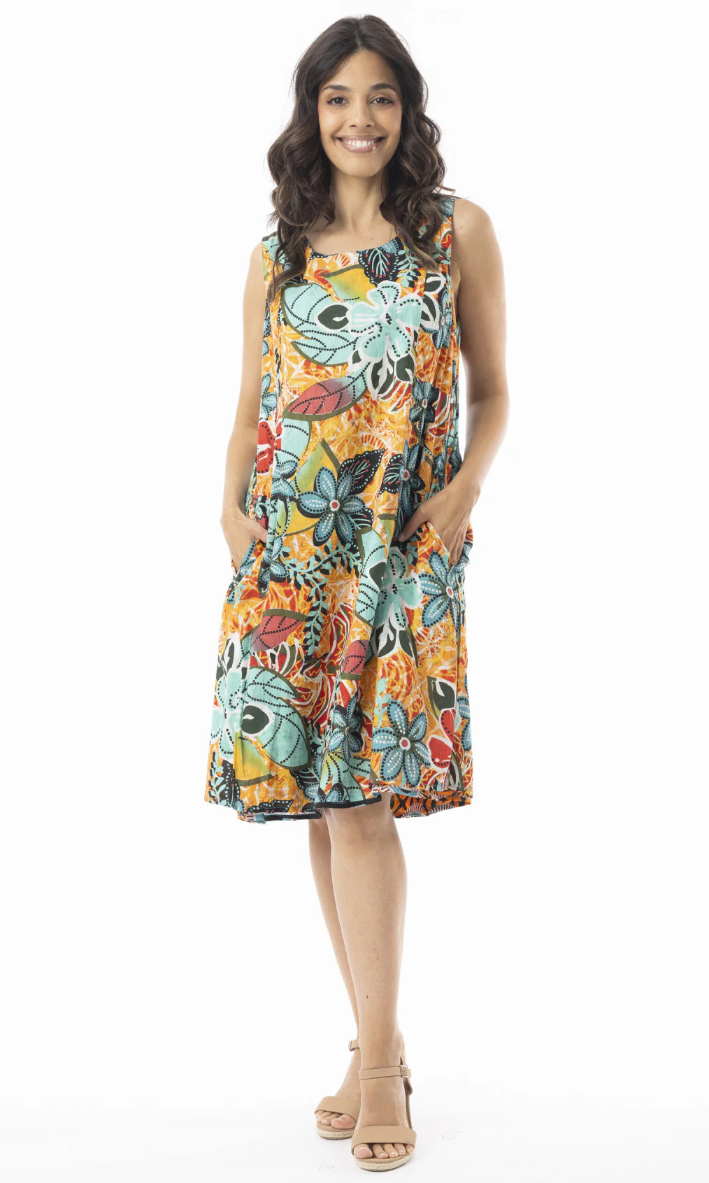 Reversible Organic Cotton Patchwork Print Sleeveless Dress - Image 2