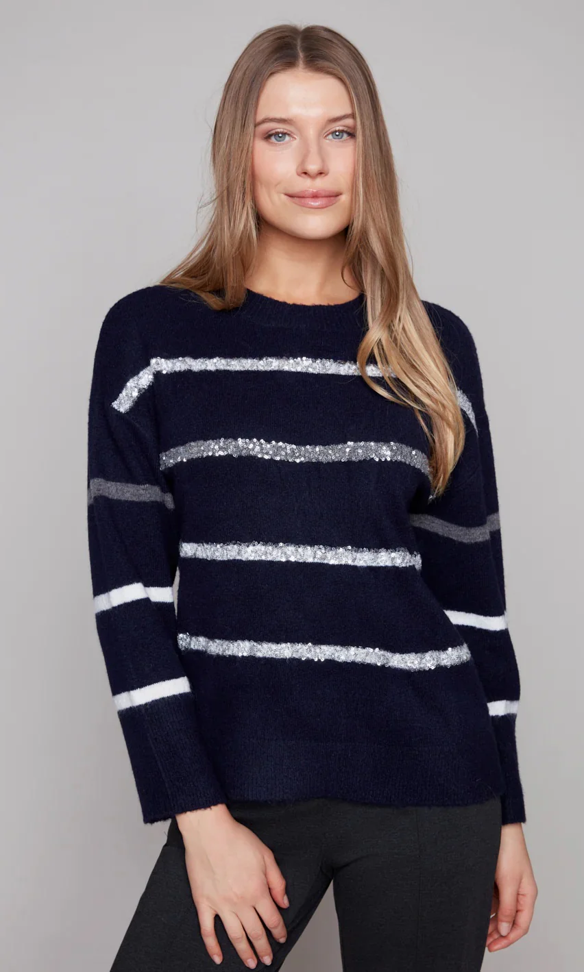 Sequin Stripe Sweater