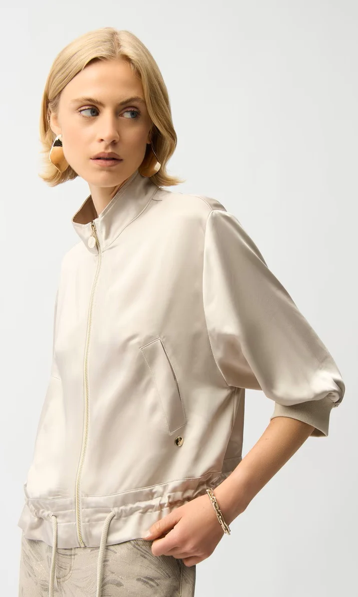 Ribkoff Satin-Look Drawstring Hem Jacket - Image 3