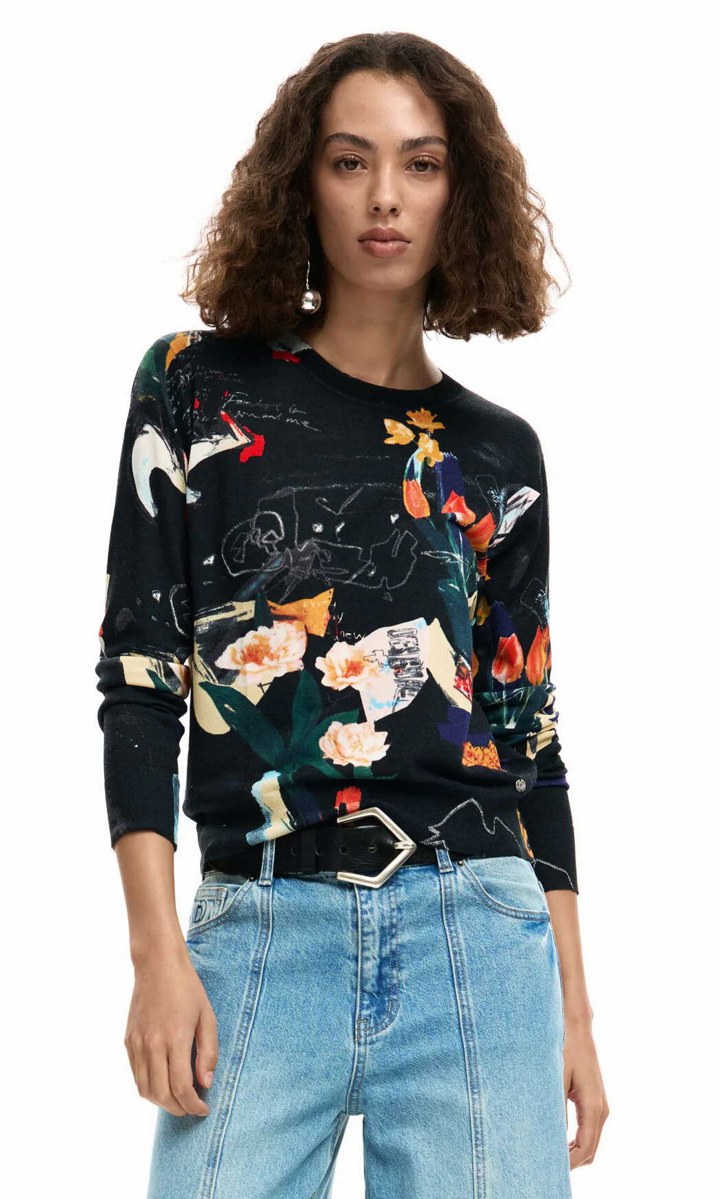 Abstract Art Print Knit Sweater