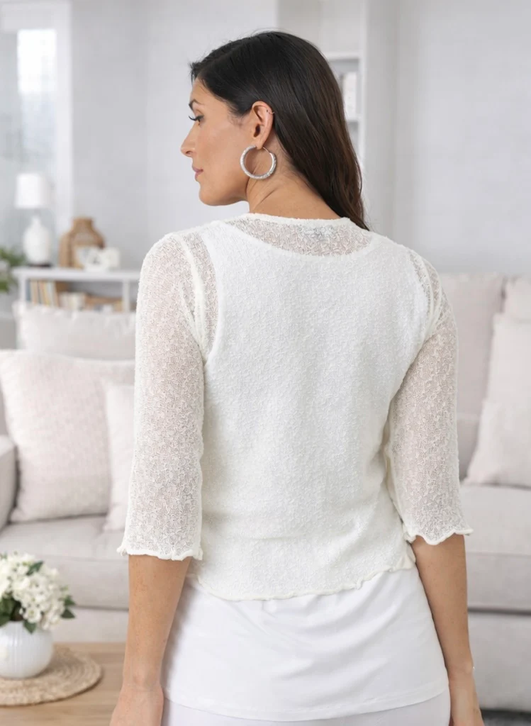 Sheer Scallop Hem Cover Up - Image 2