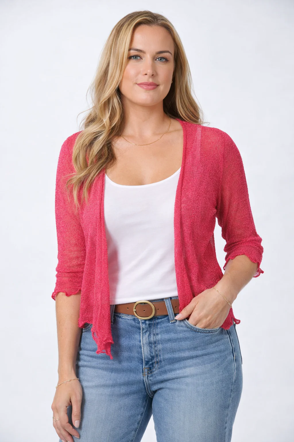 Sheer Scallop Hem Cover Up - Image 4