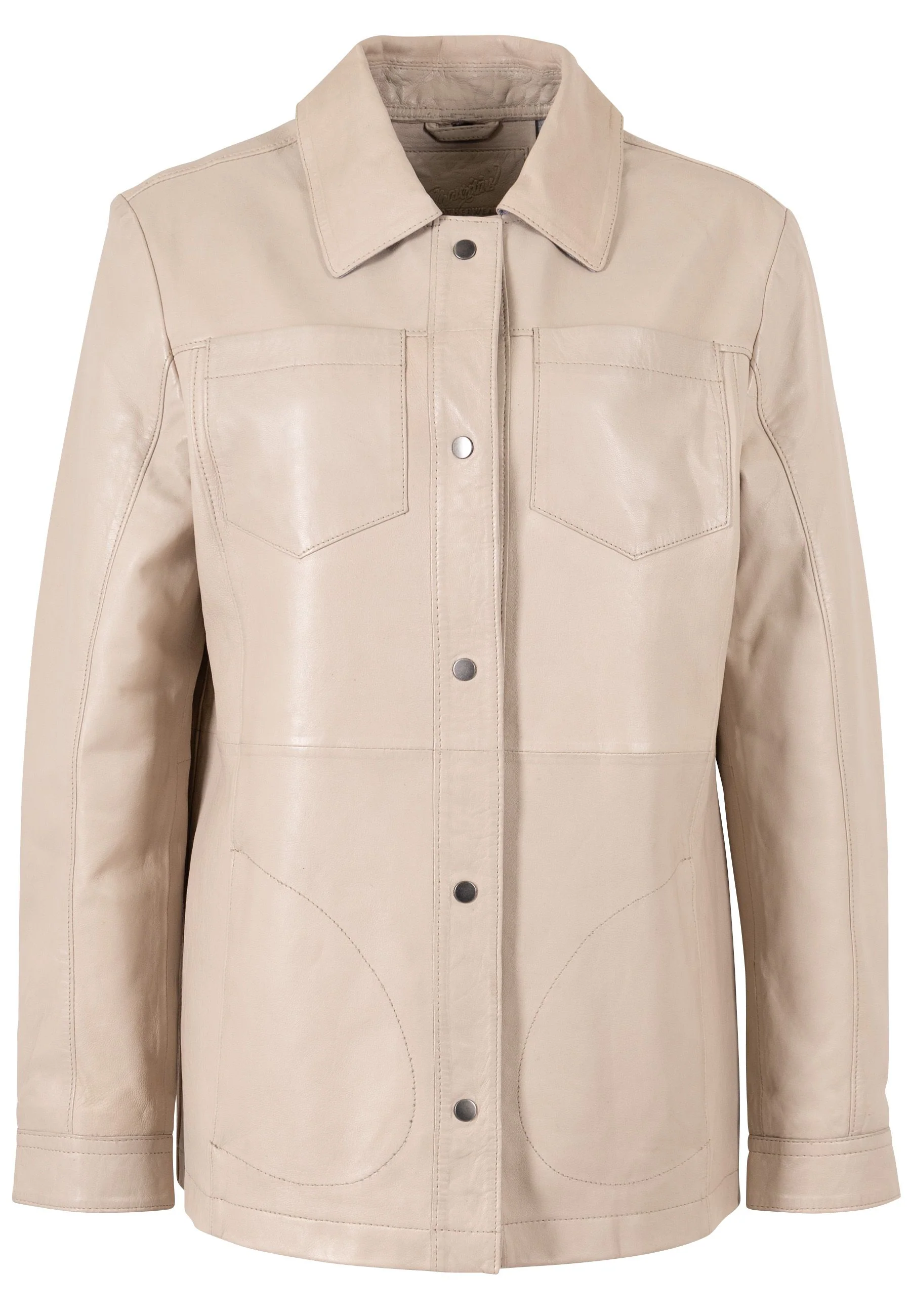 Lamb Leather Shirt Jacket - Image 4
