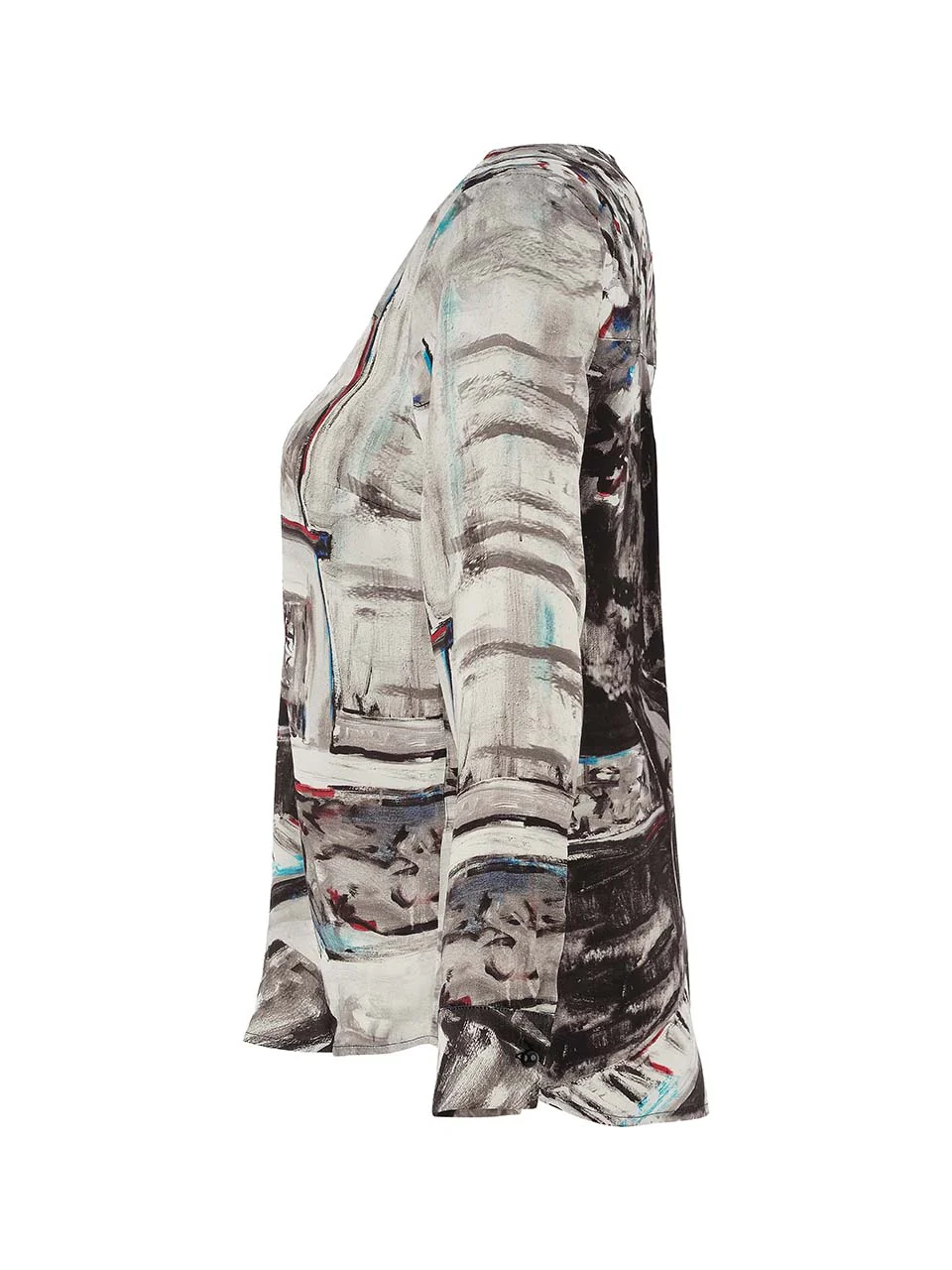 V-Neck Abstract Blouse - Image 3