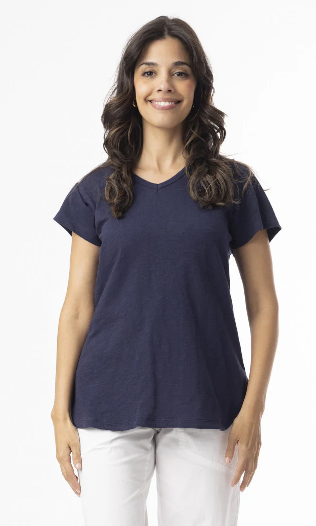 Classic V-Neck Knit Tee - Image 3