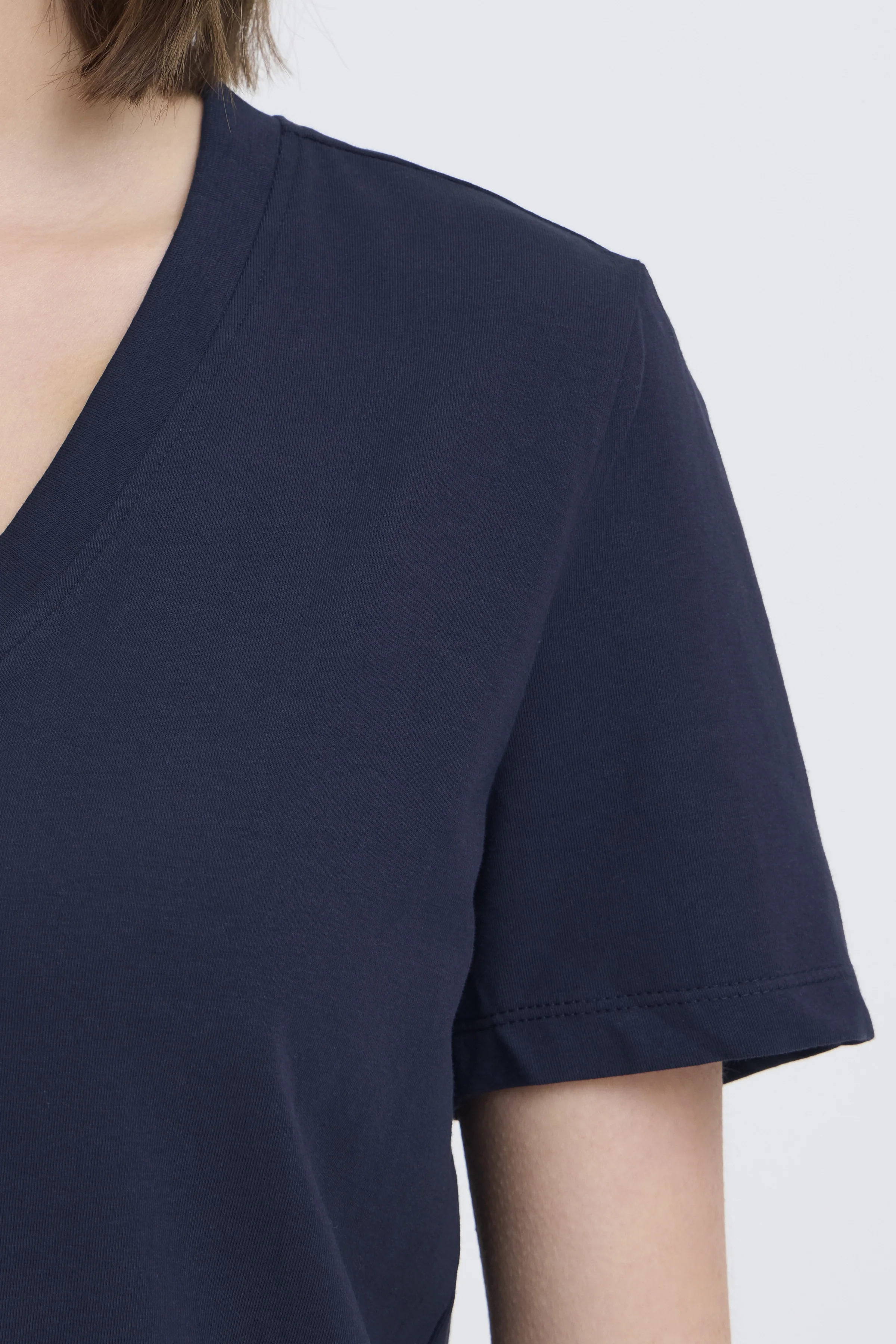 Classic Stretch Cotton V-Neck Tee - Image 2