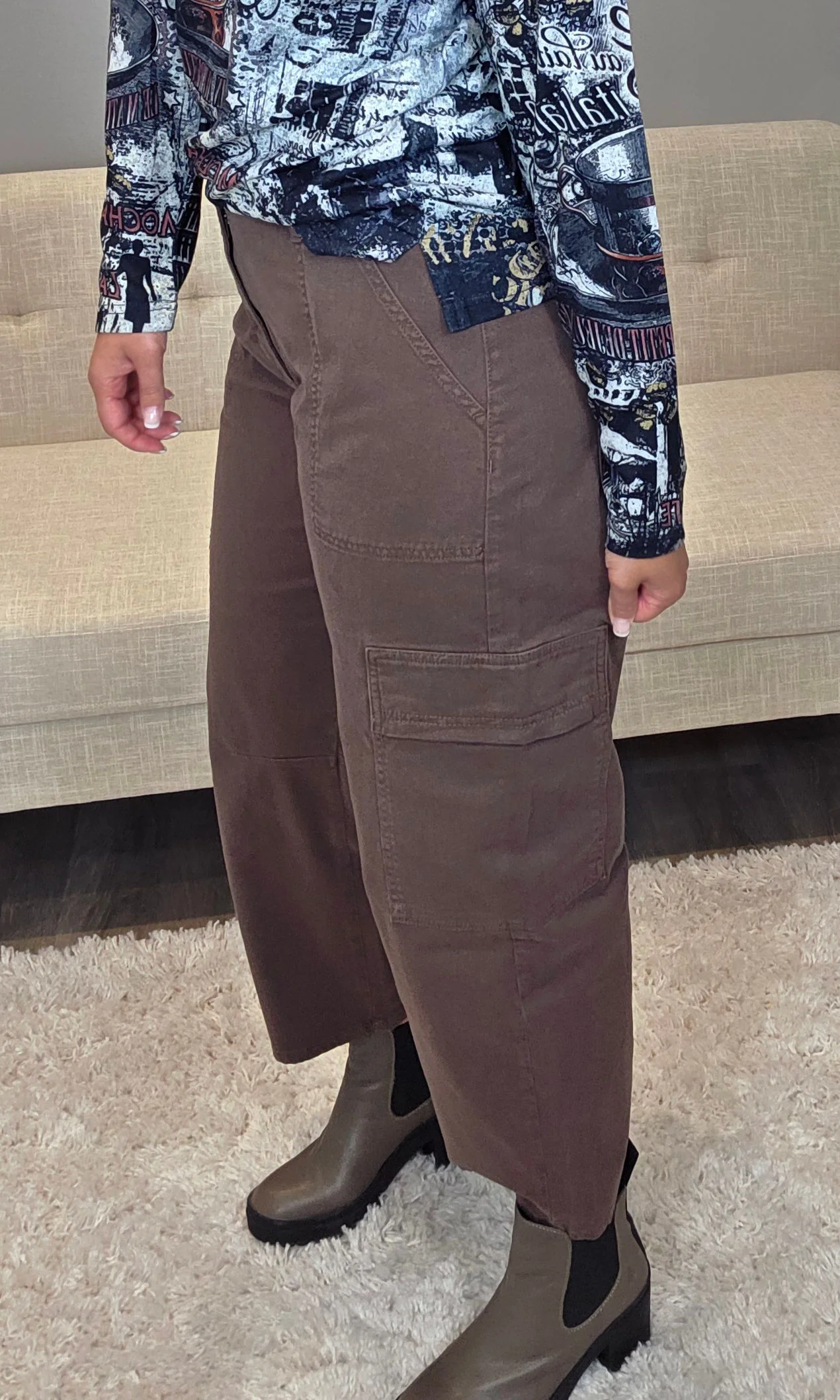 Wide Leg Utility Cargo Jean - Image 2